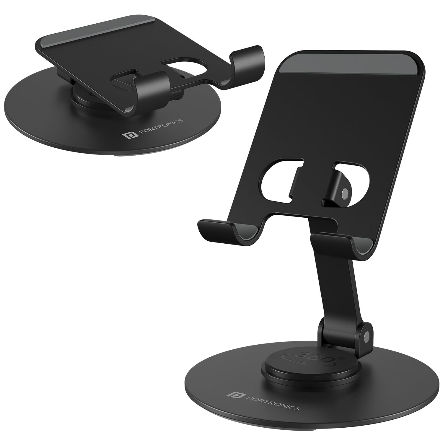 Portronics Mobot 4 Universal Mobile Holding Stand with 360Rotatable & Height Adjustable, Foldable & AntiSkid Design, Stable Met