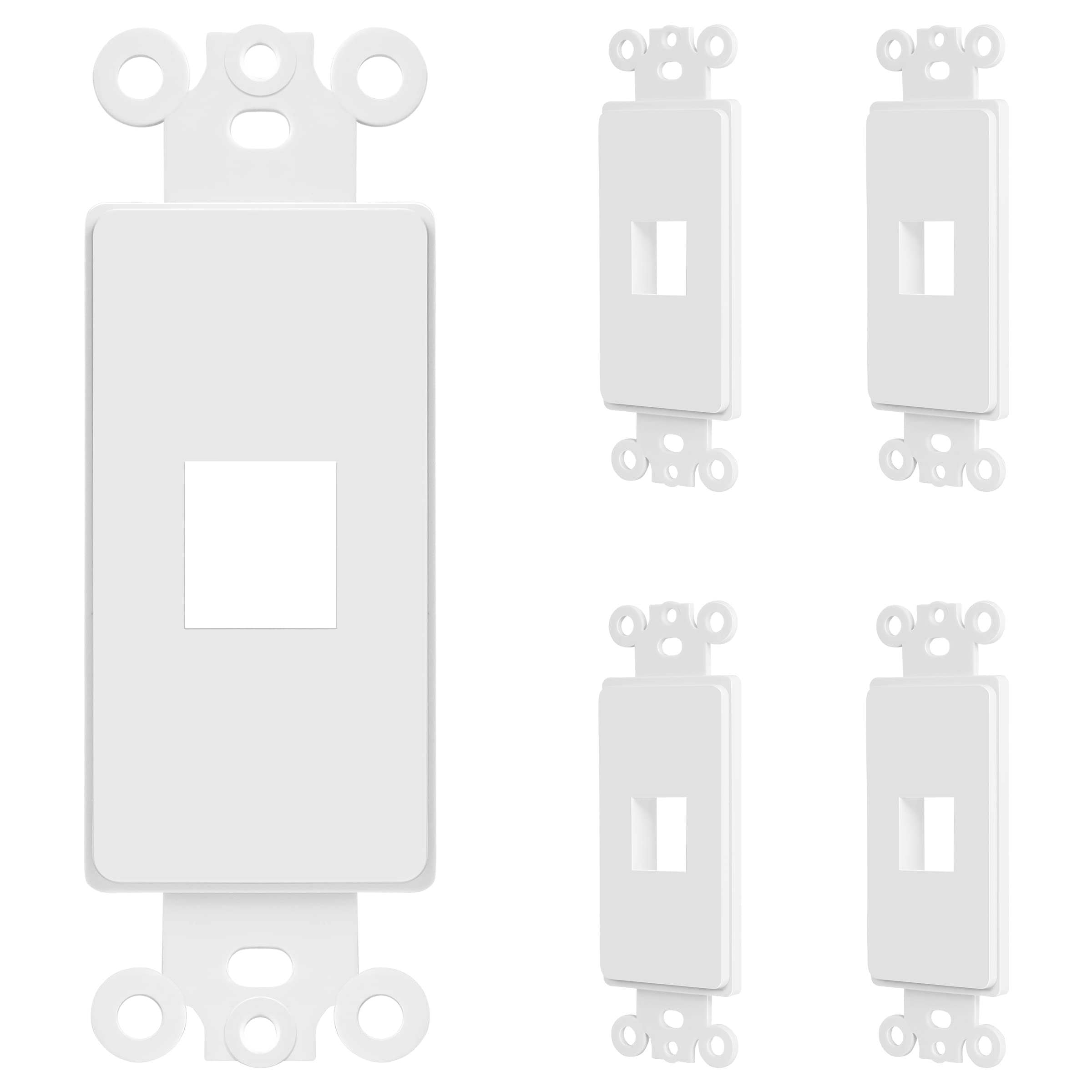 Enerlites 1 Port Keystone Rj45 Wall Plate Adapter, Multimedia Insert For Decorator Wall Plate, Cat7 Cat6 Cat5 Compatible, For Vo