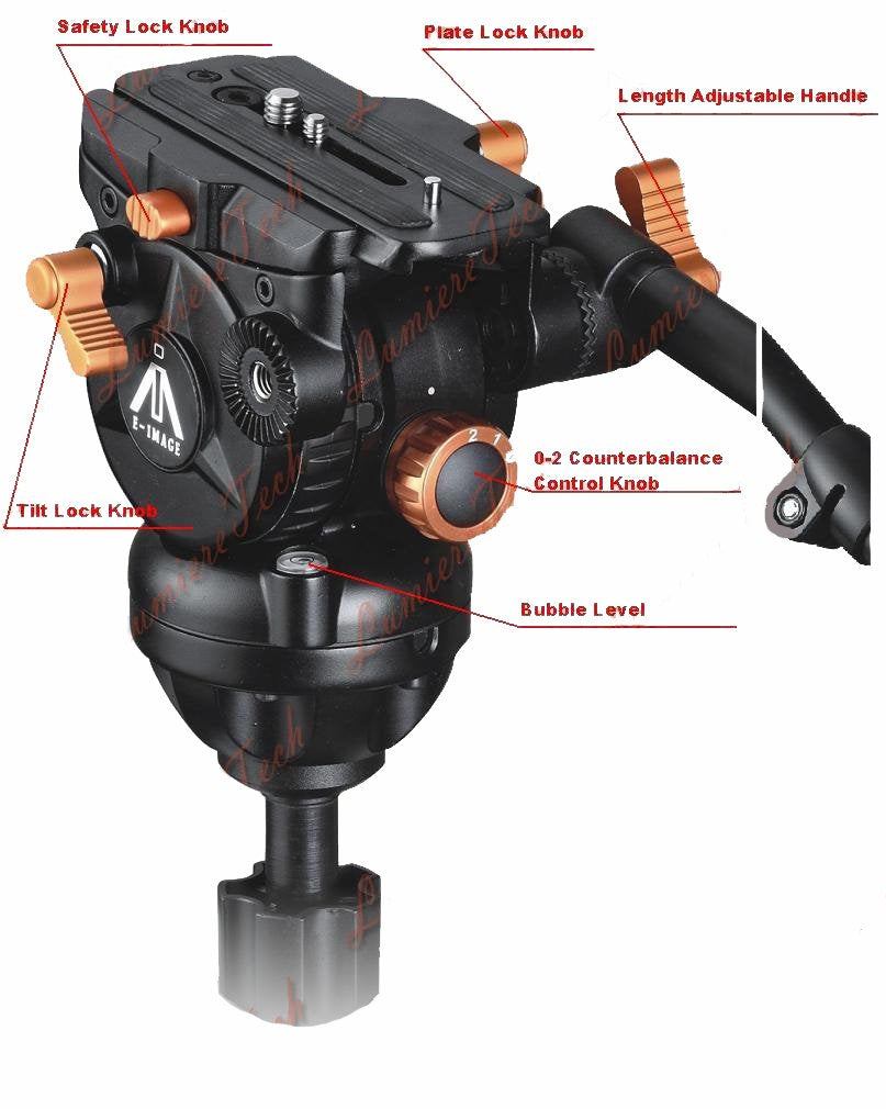 E Image Ek60Aam Video Photo Studio Tripod And Fluid Drag Kit,Black