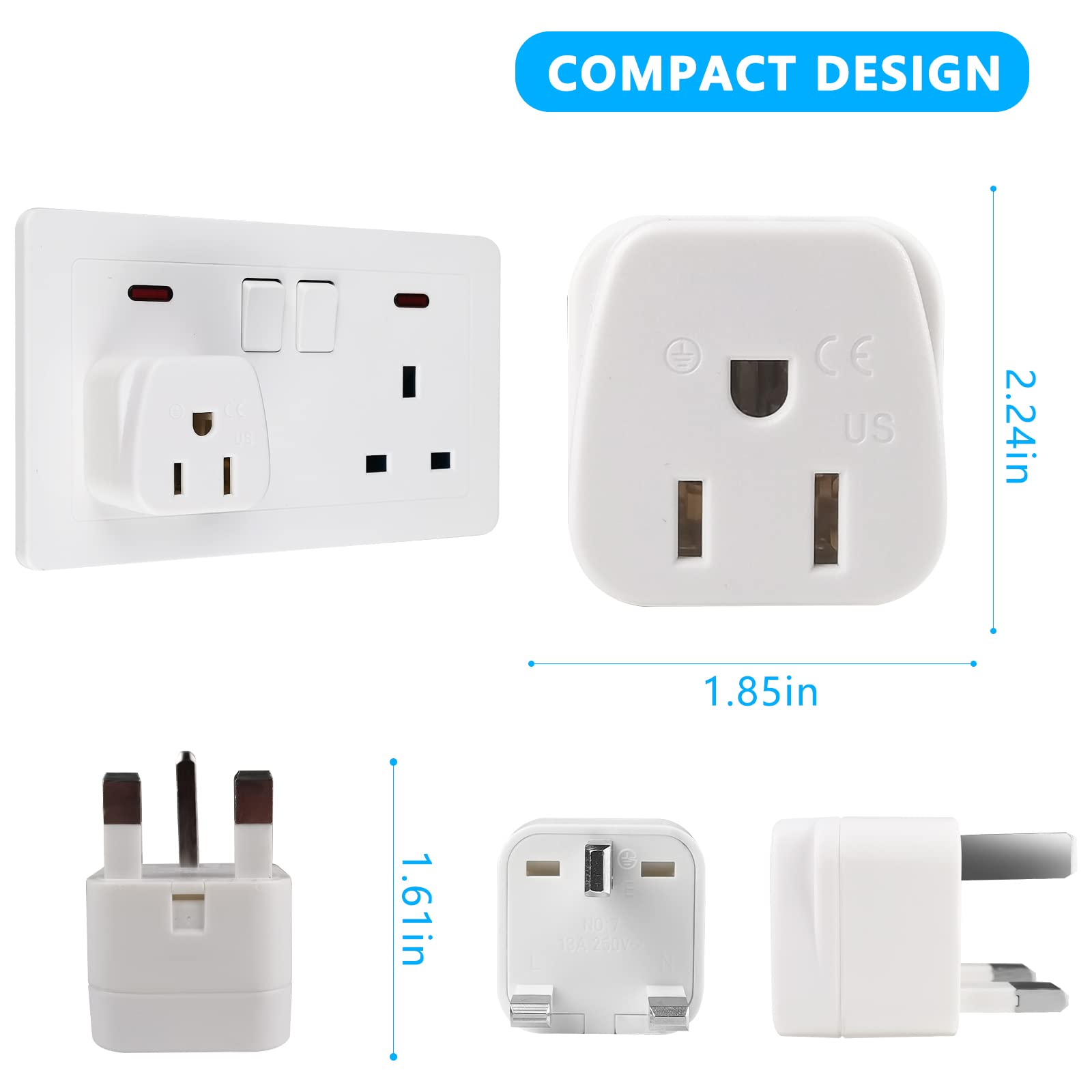 Us To Uk Plug Adapter,Type G Plug Adapter For Travel,Uk Power Adapters,Ireland Plug Adapter,American Canada Japan To British Hon