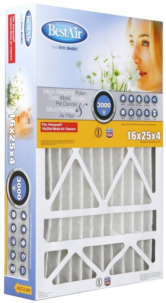 BestAir 16 in. H x 25 in. W x 4 in. D 13 MERV Air Filter