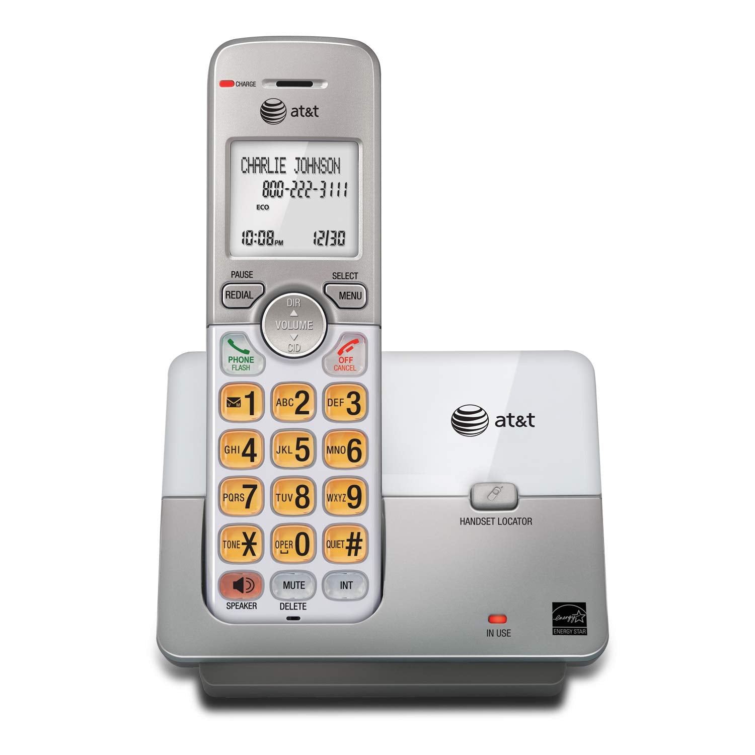 AT&T EL51103 - DECT 6.0 Cordless Home Phone. Full-Duplex Handset Speakerphone, Backlit Display, Lighted Keypad, Caller ID/Call W