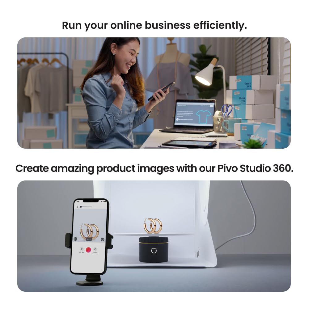 Pivo Pod Gold E-Commerce Edition - Auto Tracking Smartphone Holder & Tripod Mount For Content Creators And Online Sellers With 3