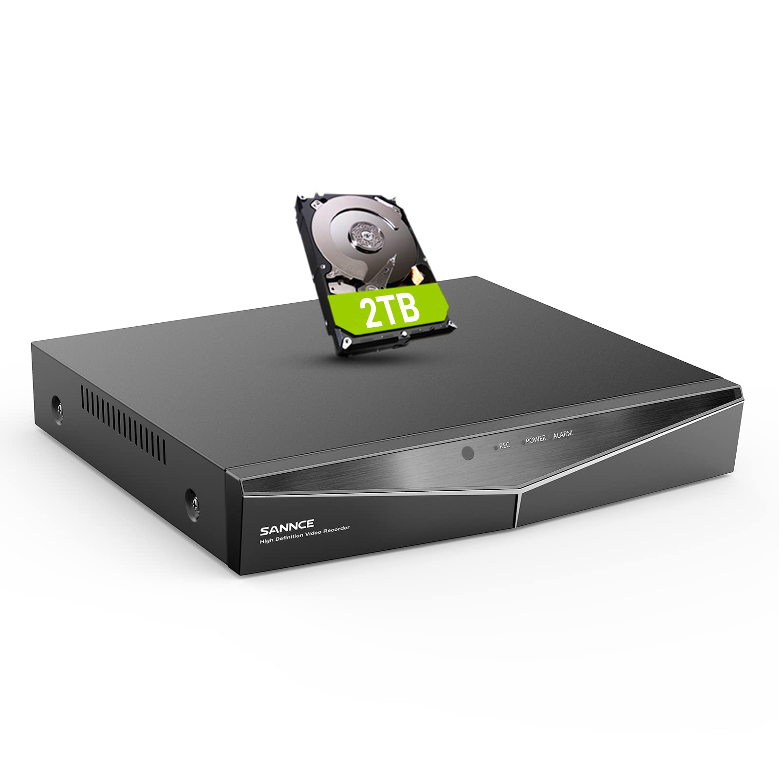 Dvr For Security Camera, Sannce 5Mp 8Ch Cctv Dvr With 2Tb Hard Drive, H.264+ Hybrid 5 In 1 Surveillance Recorder For 8Ch Analog And 2Ch Ip Cameras, Remote Access, Motion Detection, 7/24 Recording