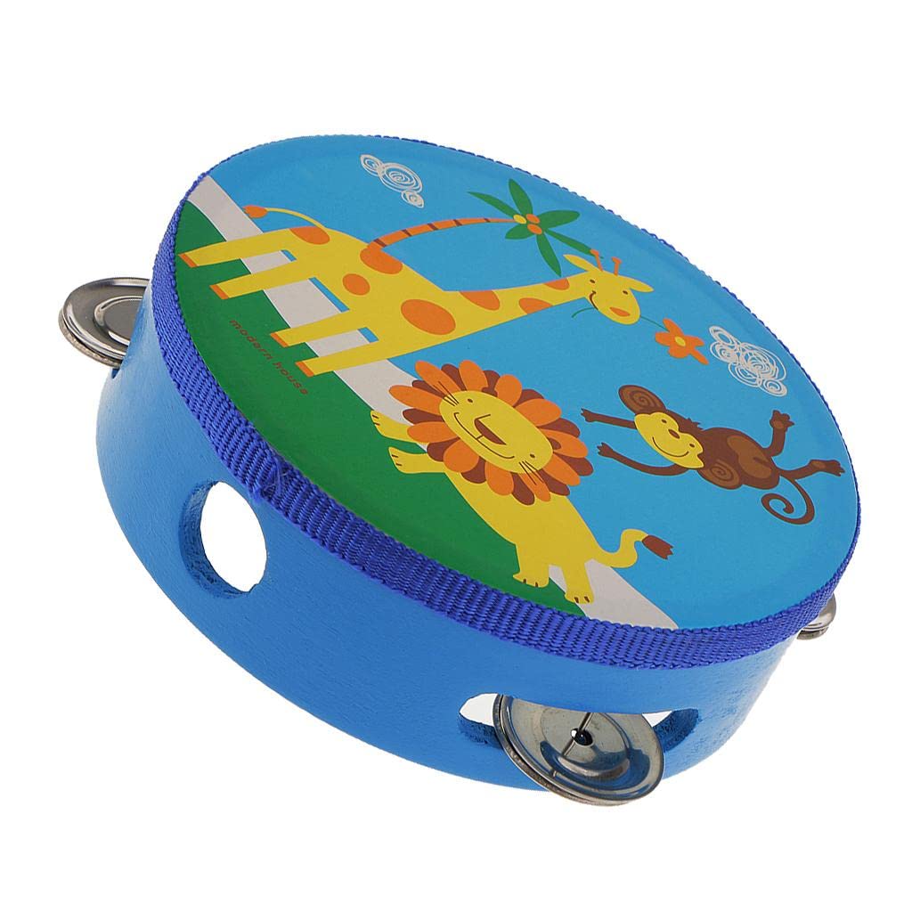 CALANDIS Wood Tambourine Drum Bell Toy Kids Musical Percussion Instrument Toy Forest