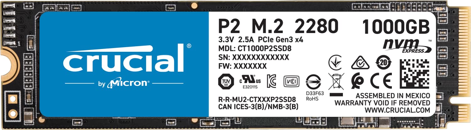 Crucial P2 1Tb 3D Nand Nvme Pcie M.2 Ssd Up To 2400Mb/S   Ct1000P2Ssd8
