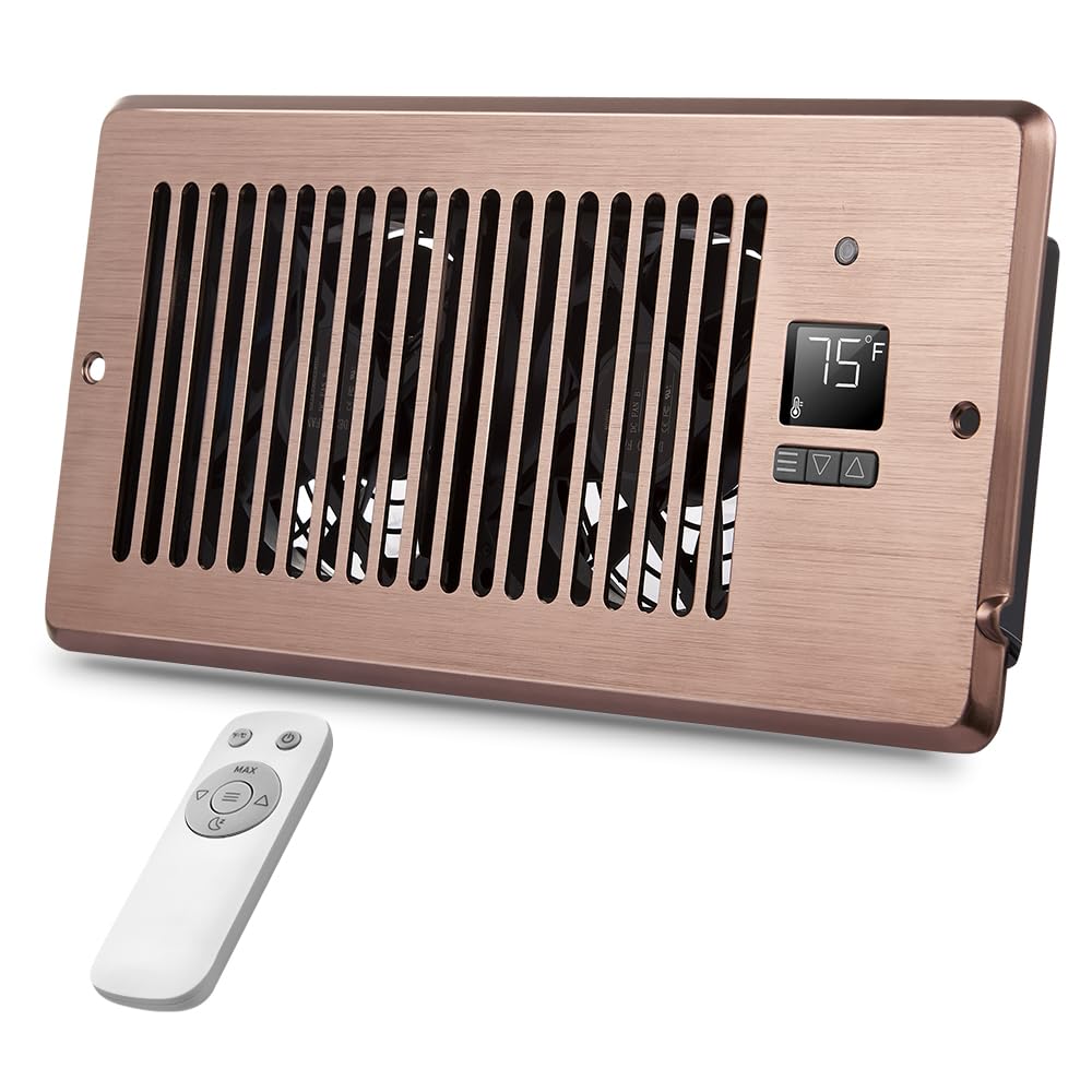 Window Register Booster Vent Fan For 4 '' X 10 '' Register Hole, Vent Booster Fan With Lcd Display & Thermostat,11-Speeds Househ