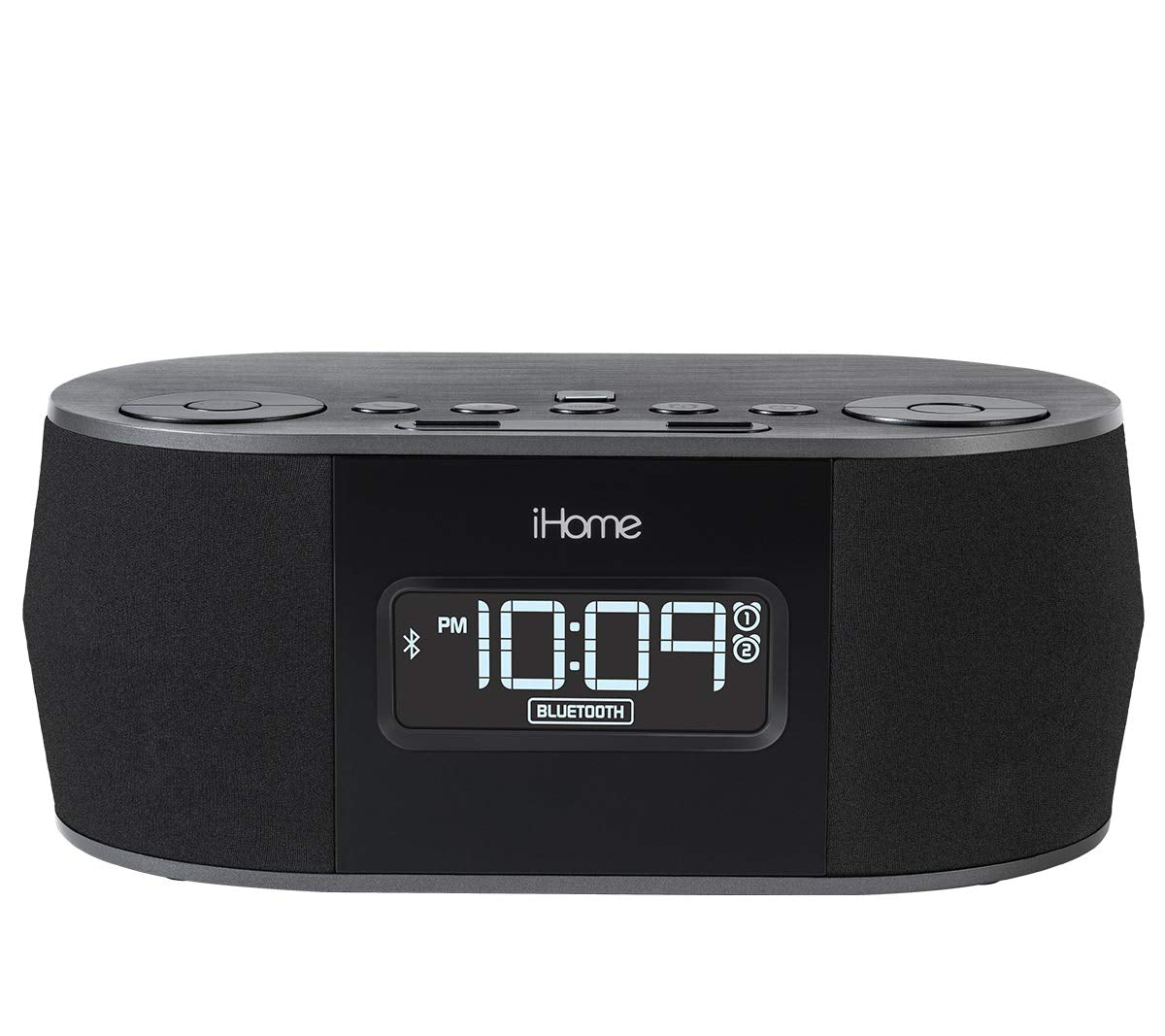iHome Wireless Bluetooth Stereo, Dual FM Alarm Clock Radio, USB Charging, Alarm Clock For Bedrooms, Alarm Clock, Voice Echo Canc