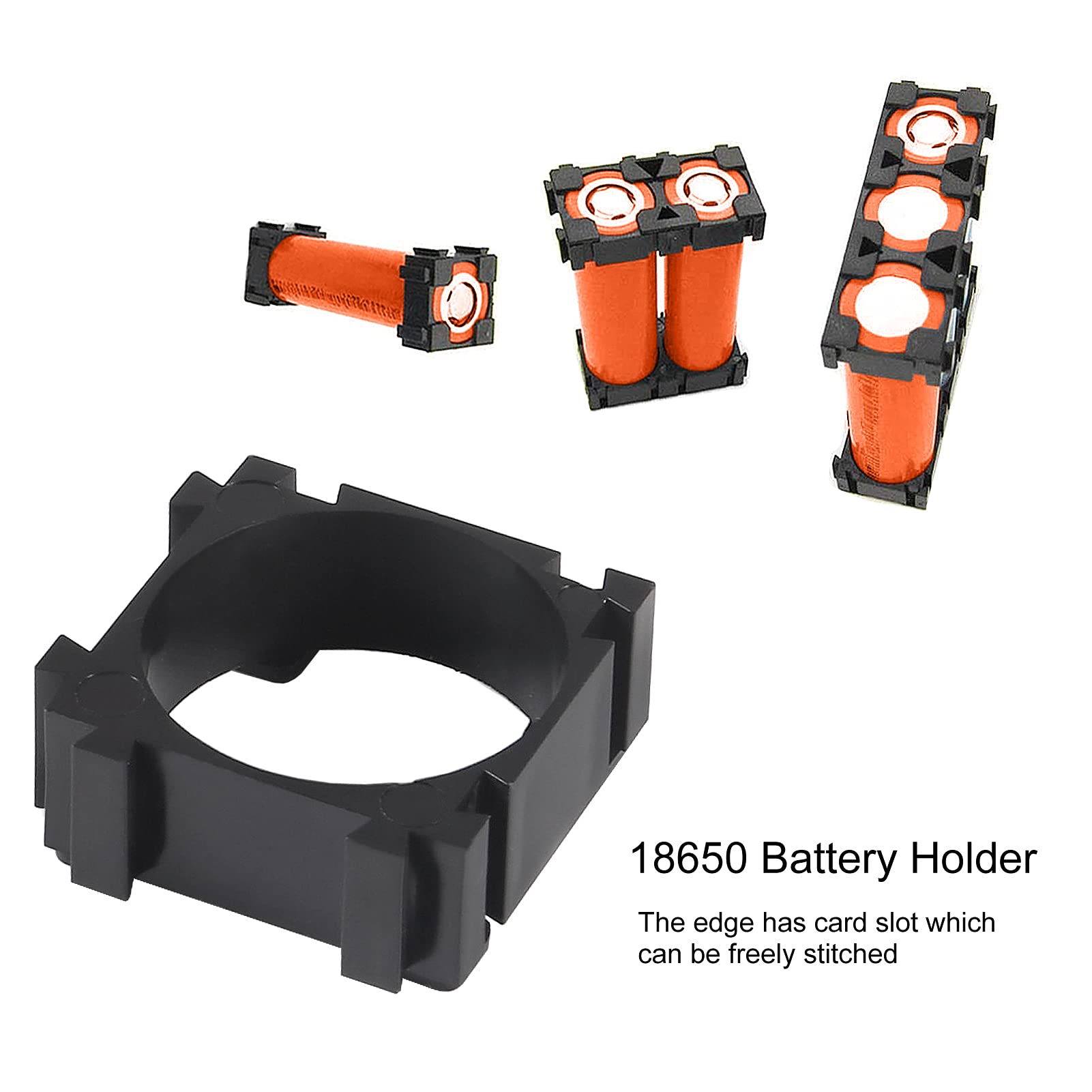 Aceirmc 100Pcs 18650 Lithium Battery Holder, Plastic Battery Pack Bracket Cylindrical Cell Battery Stand Cell Spacer For Diy Fixed Battery (100Pcs)