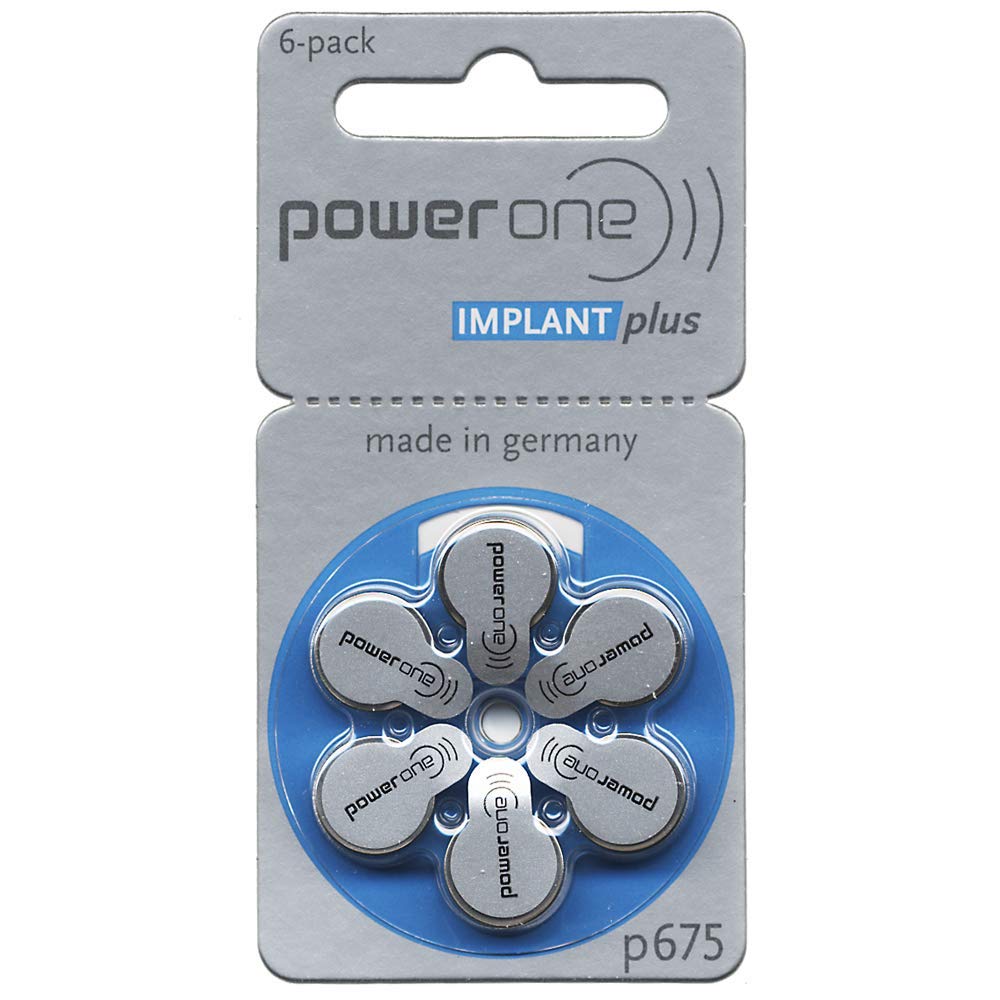 60 Mercury Free Hearing Aid Batteries Size: 675P Cochlear Implant By Power One