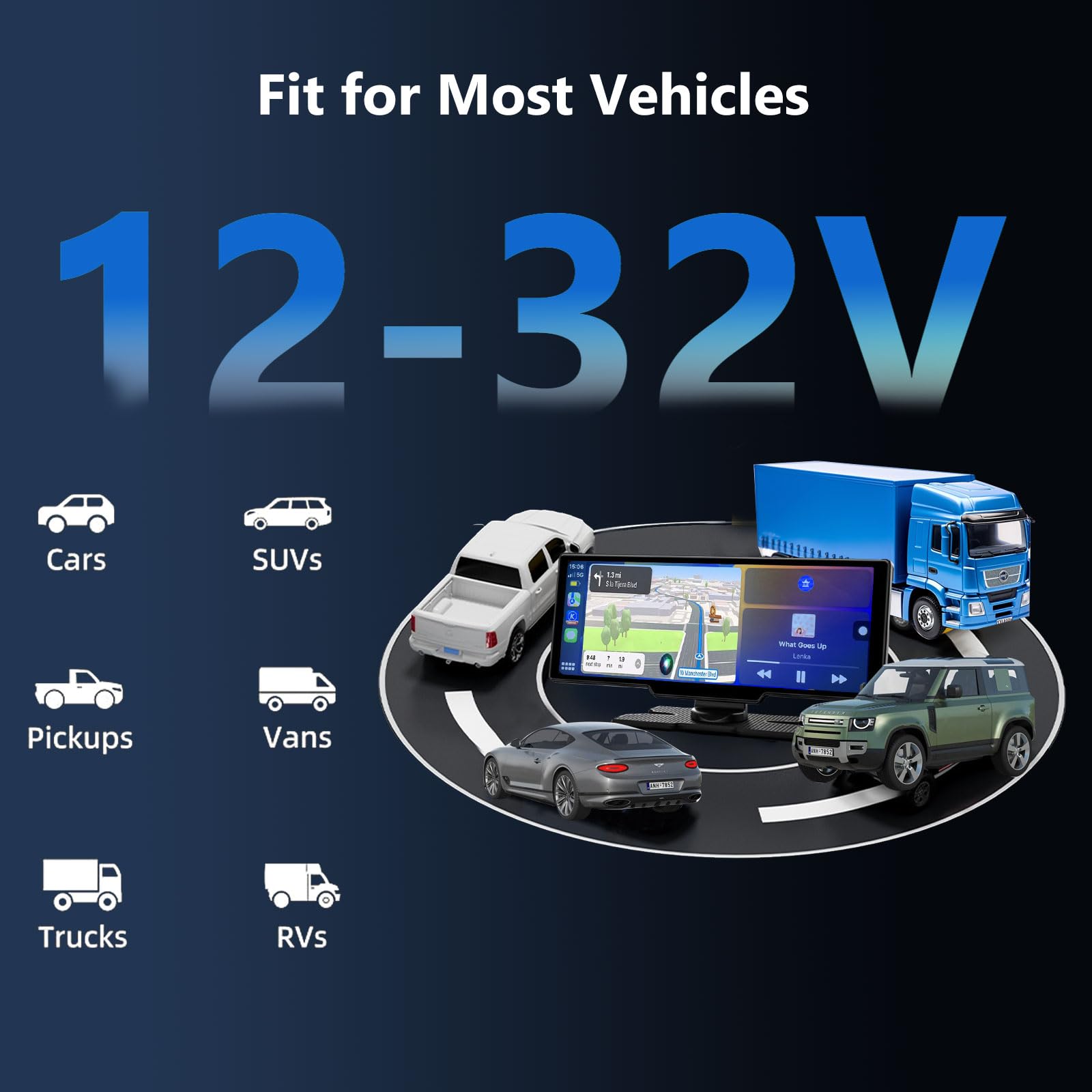 Portable Apple Carplay & Android Auto Screen For Car | 4K Dash Cam | 10.26   Touchscreen Car Stereo With Voice Control, Music