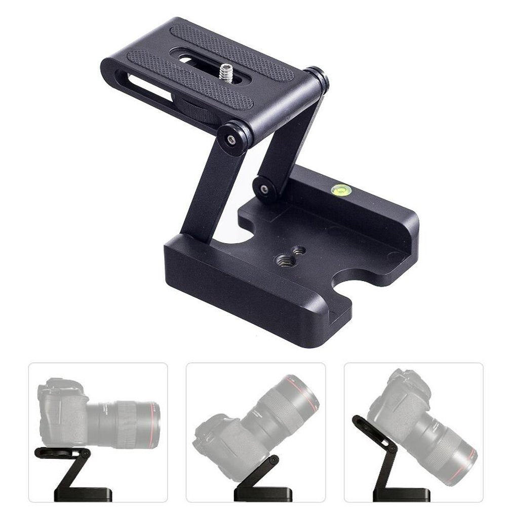 Walway Folding Z Flex Tilt Tripod Head Quick Release Plate Stand Holder for Canon Nikon Sony Camera DSLR Camcorder Tripod