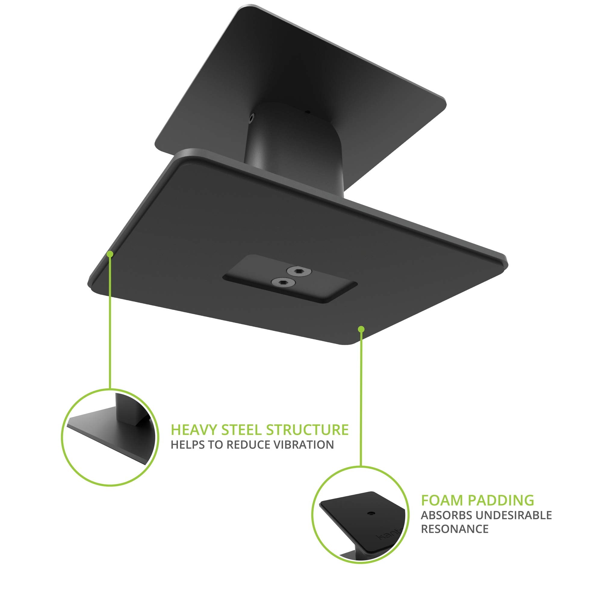 Kanto Sp6Hd Universal Desktop Speaker Stands   6 Inch   2 Pack   Steel (Black)