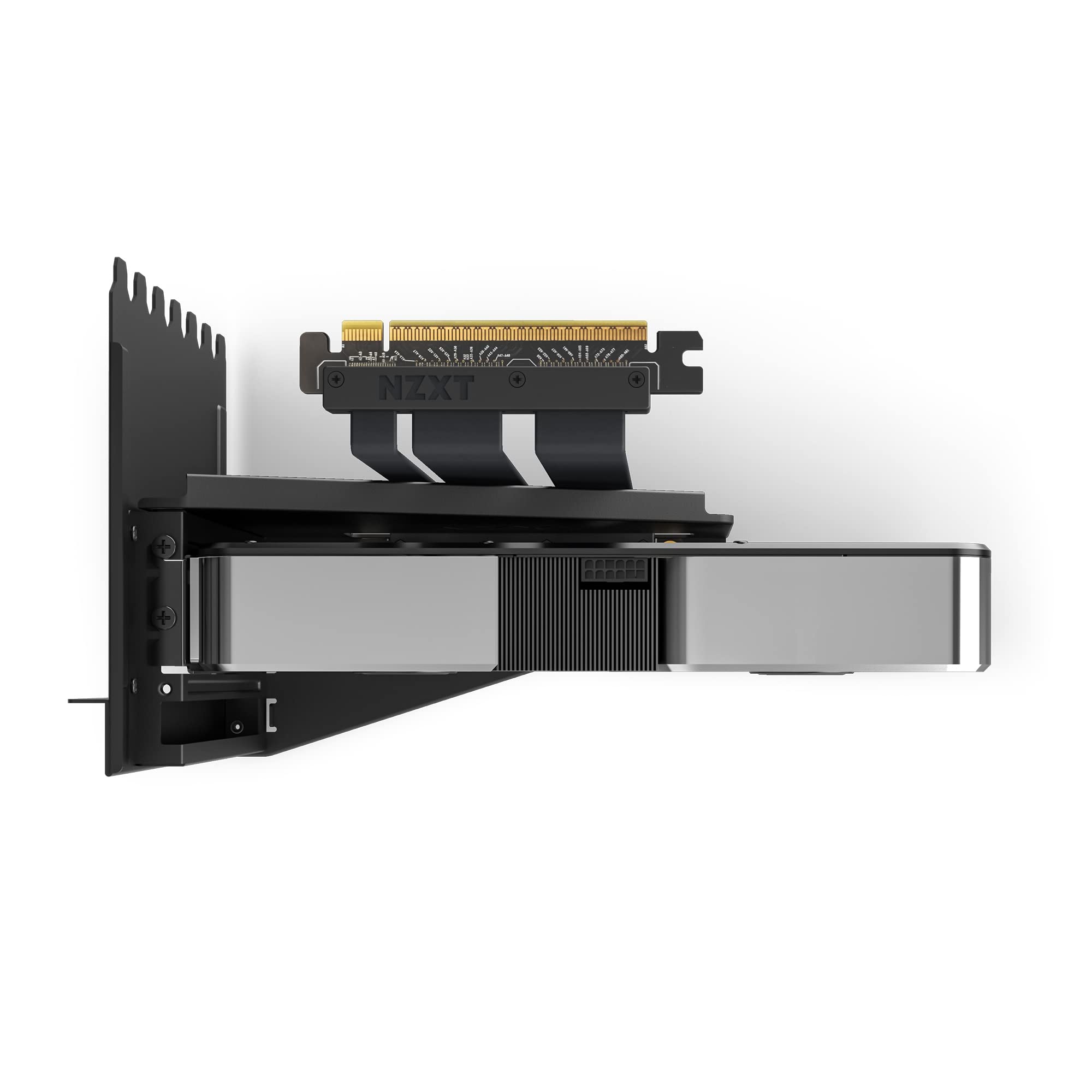 Nzxt Vertical Gpu Mounting Kit   Ab Rh175 B1 175 Mm Pcie 4.0X16 Riser Cable   Gpu Holder   Sturdy Steel Bracket   Black