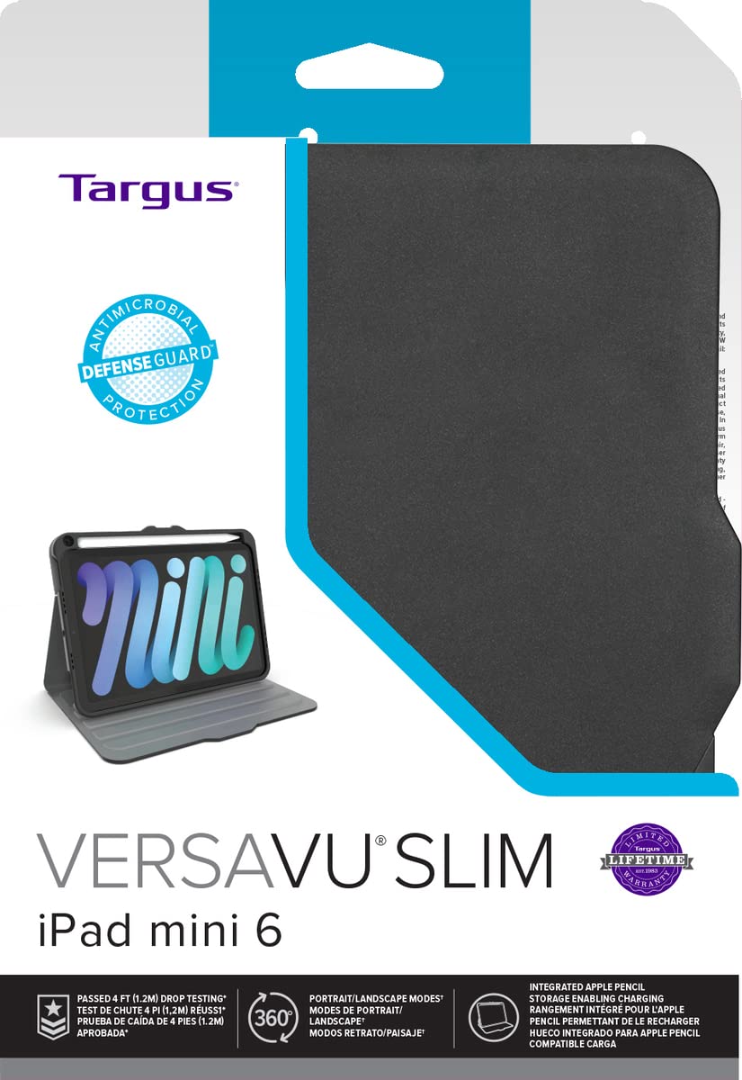Targus Versavu Case For 8.3 Ipad Mini (6Th Gen), Black - Military-Grade Shock Absorbent Protective Case