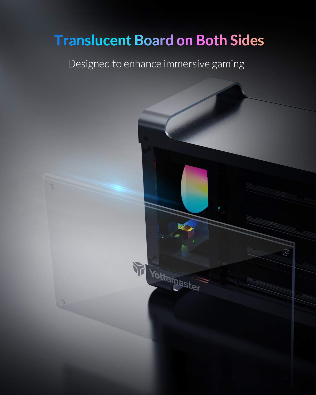 Yottamaster 4 Bay Hard Drive Enclosure, Aluminum 2.5''& 3.5'' Sata Hdd/Ssd External Enclosure With Rgb Fan, Support 72Tb Direct