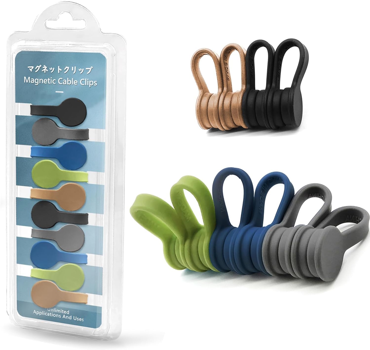 Xuuza Silicone Magnetic Cable Ties, Reusable Cord Ties Twist Ties Wire Management For Usb Charging Wires, Light Duty Cables Orga