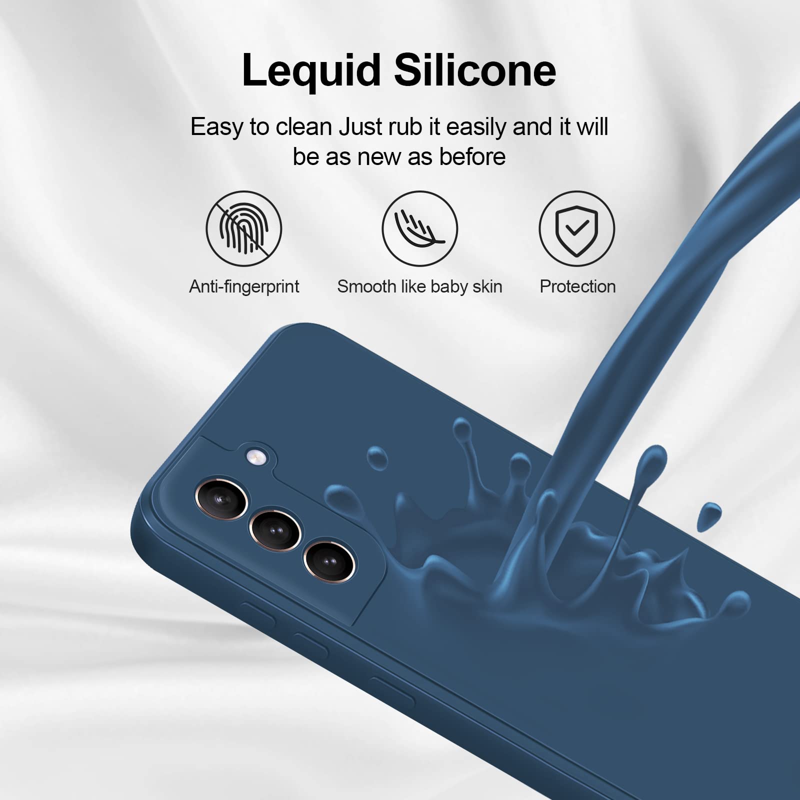 Giiyoon Silicone Case Compatible With Samsung Galaxy S21 Plus, Full Body Silky Soft Touch Phone Case With Camera Protection, Sho