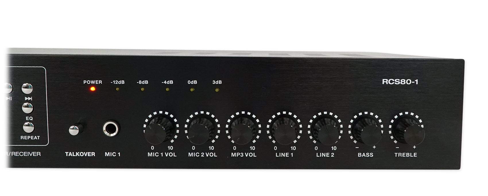 Rockville Rcs80-1 60 Watt 70V Commercial Amplifier, Bluetooth, 2 Mic Inputs Perfect For Restaurants, Bars, Caf  S, Schools, Conf