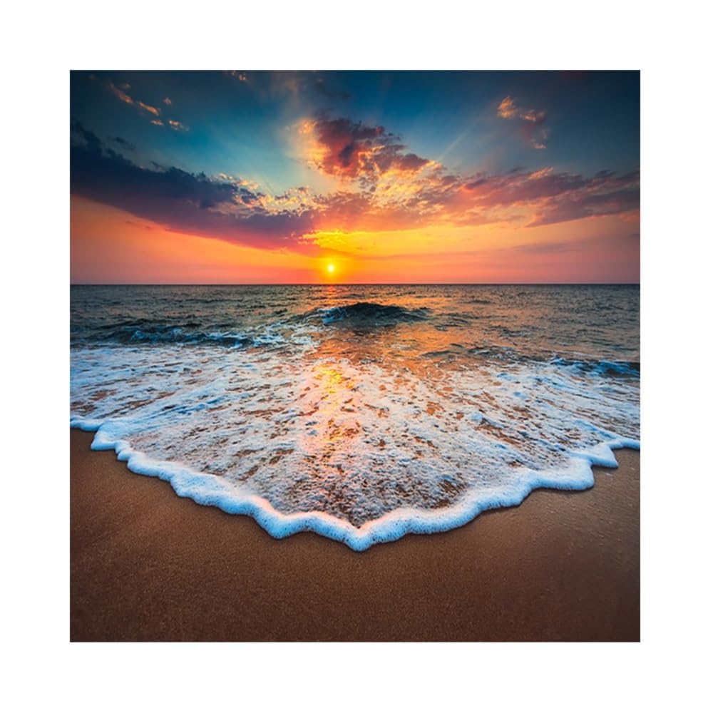 Leyiyi 10X10Ft Photography Background Seaside Sunset Backdrop Wedding Ceremony Hawaiian Luau Party Hula Ocean Wave Foam Beach Sa
