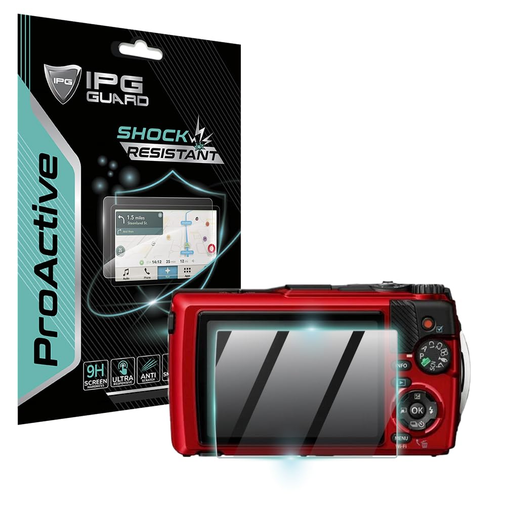IPG ProActive made for Olympus Tough TG-7 Camera Display (2 Units) 9H Hardness Screen Protector Nano Ceramic Film Ultra Responsi