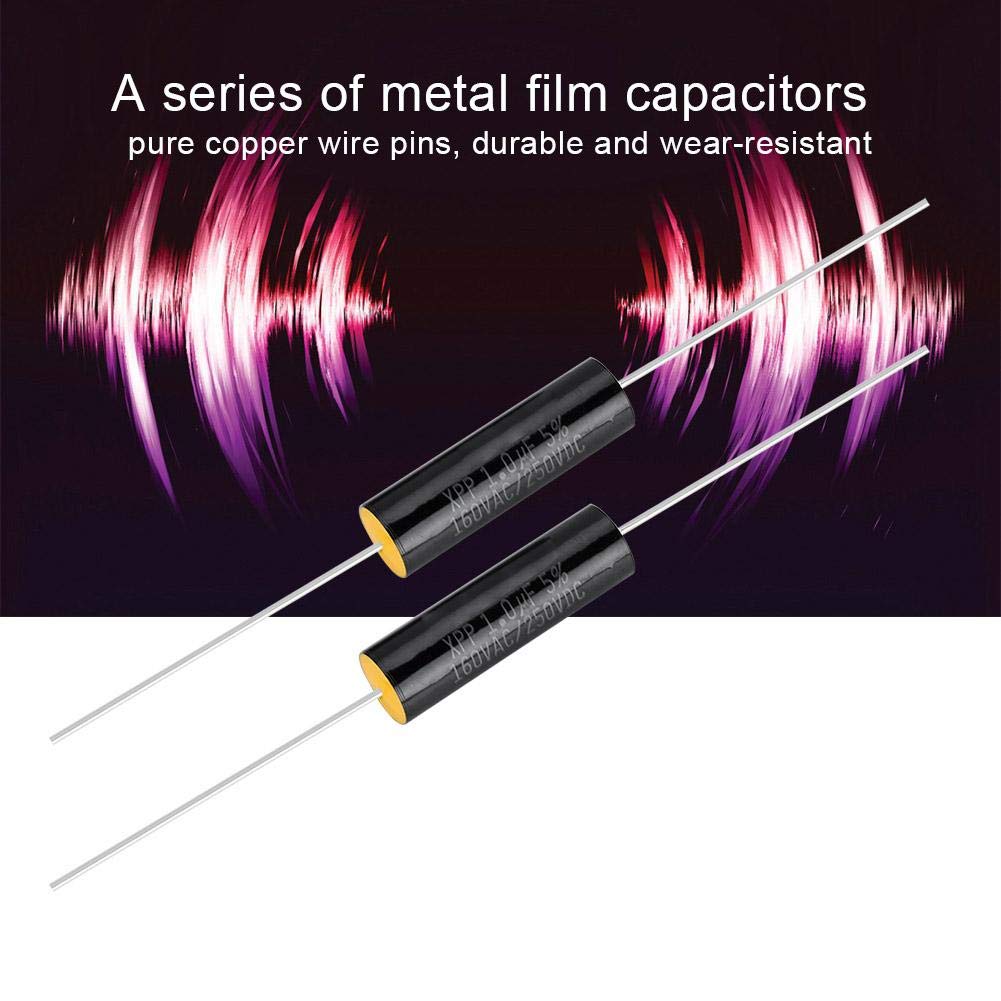 Zerone 2Pcs Capacitor Frequency Divider Capacitance Audio Speaker Capacitor With Pure Copper Wire Pins(1Uf)