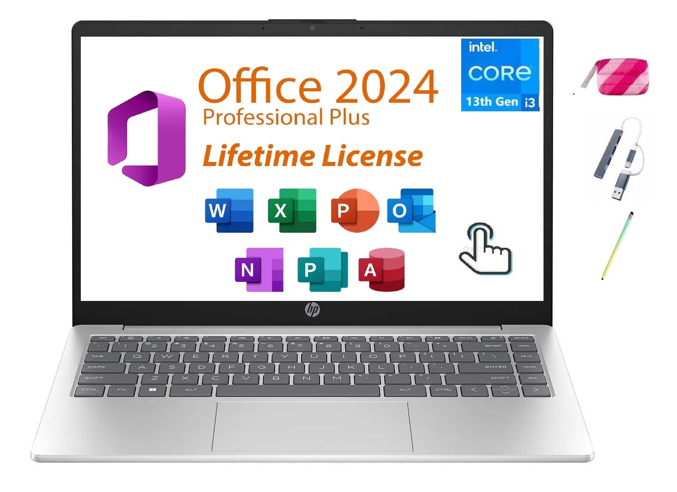 HP 15.6 Touchscreen Laptop, Lifetime Office 2024, Intel 13th Core i3-1315U(Beats i5-1135G7), 32GB RAM, 1TB PCIe SSD, Ai Copilot,