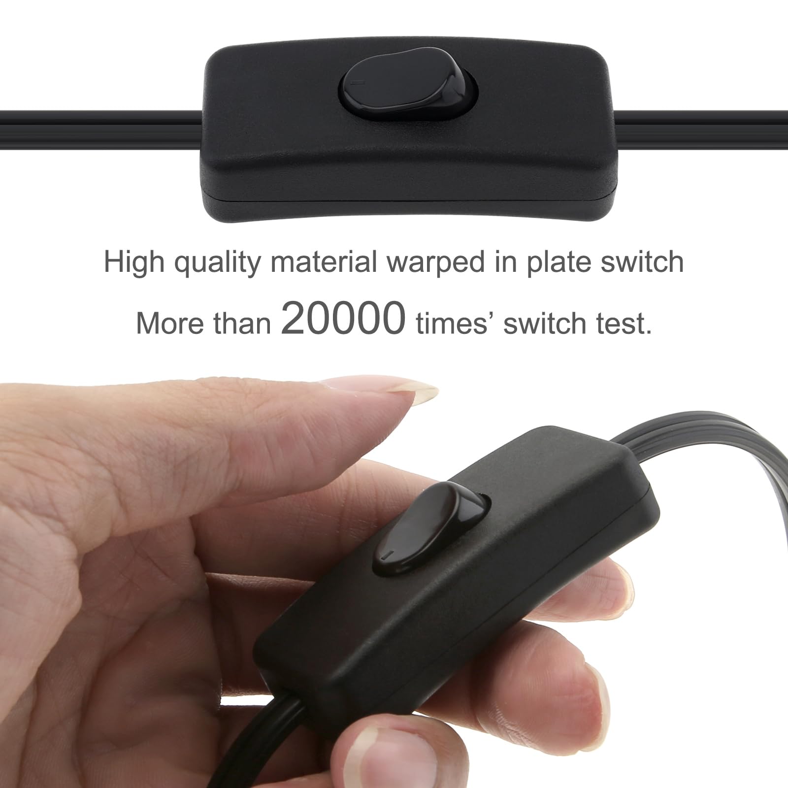 Rtnlit 8Ft Lamp Cord With On/Off Button Switch And Polarized Plug, Stripped Ends Ready For Wiring, 18Awg Spt 2 Replacement Power