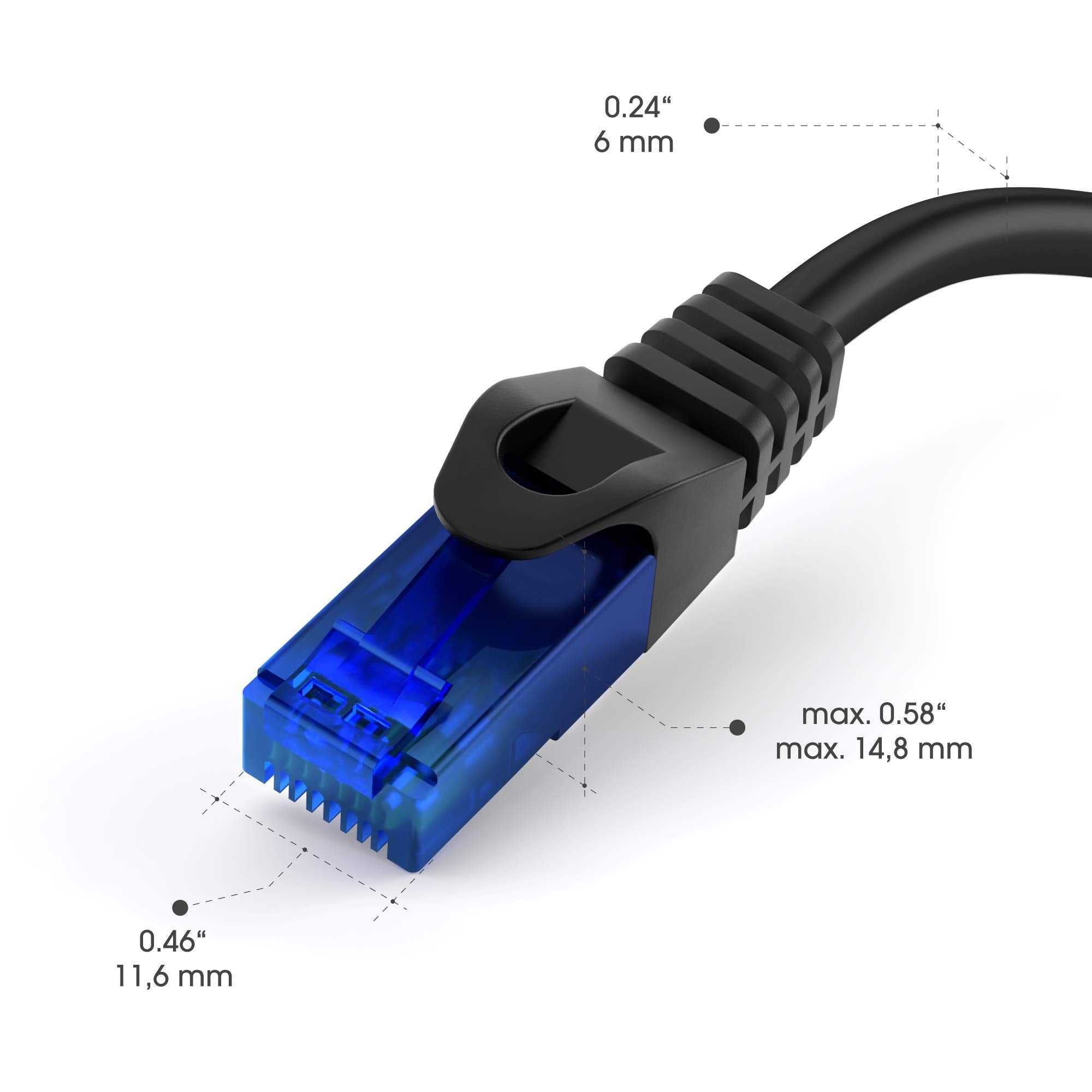 Kabeldirekt Network Cable � Transmits Maximum Fiber Optic Internet Speed � Network, Ethernet & Lan Cable � 75Ft � Available In 1 100Ft � For Gigabit Networks, Router/Modem, Rj45 (Black/Blue)