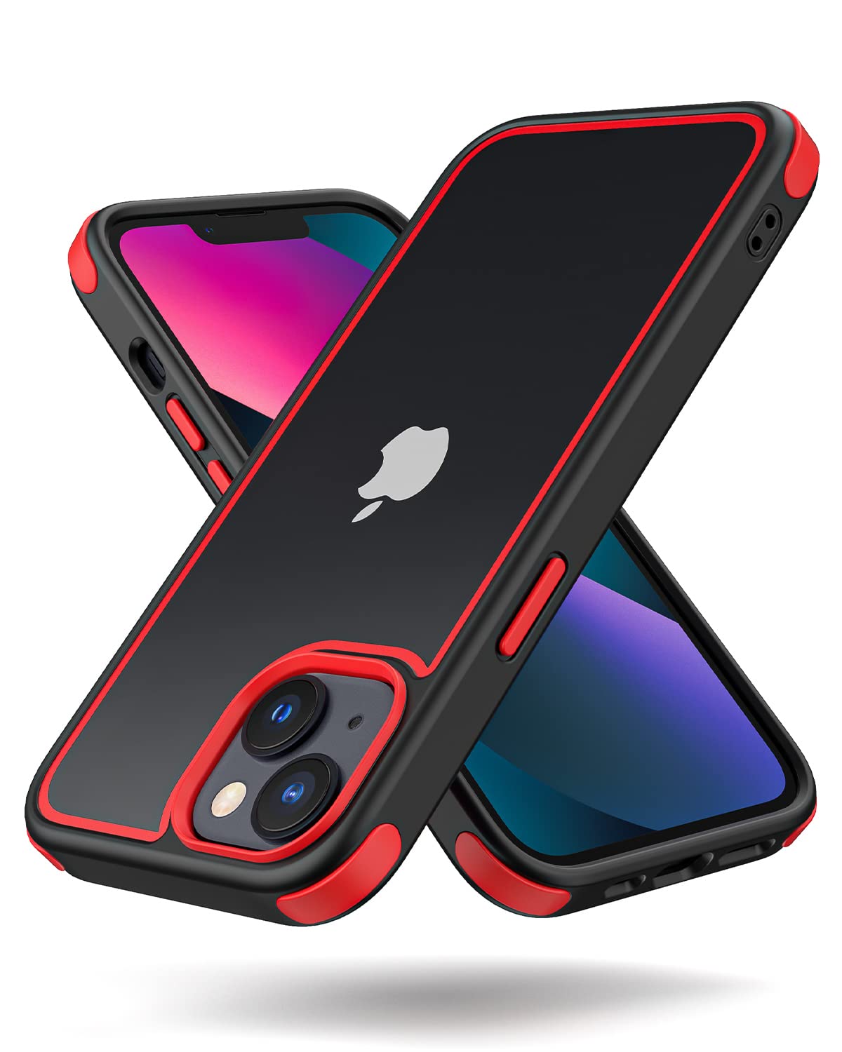 Mobnano Crystal Clear Case For Iphone 14 & Iphone 13, With Multicolor Protective Shockproof Bumpers Not Yellowing] Slim Hard Pc