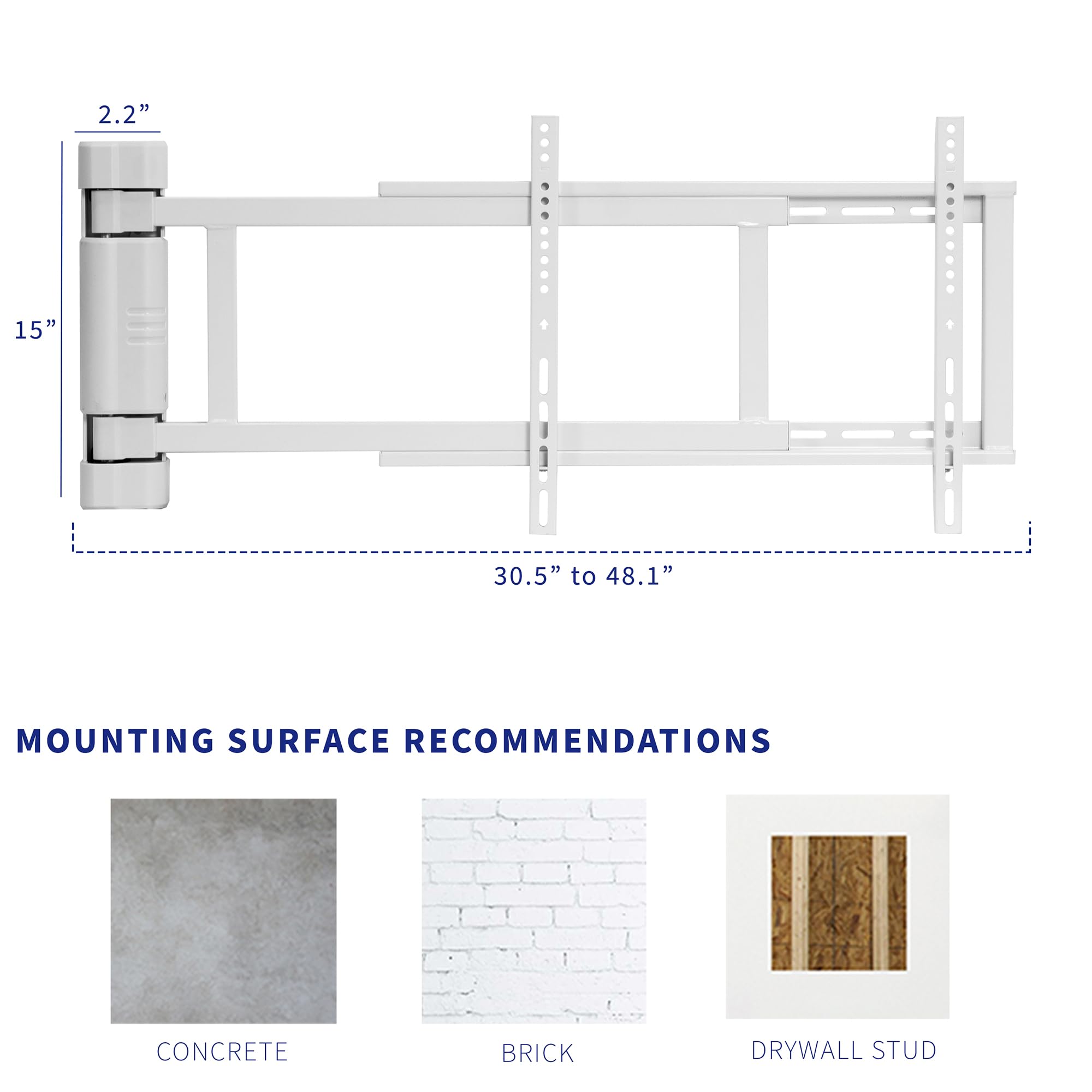 VIVO Steel Low Profile Electric TV Wall Mount for 32 to 75 inch LCD LED Plasma Screens, Motorized Swing TV Bracket with 90 Degree Swivel, White, MOUNT E WM075W