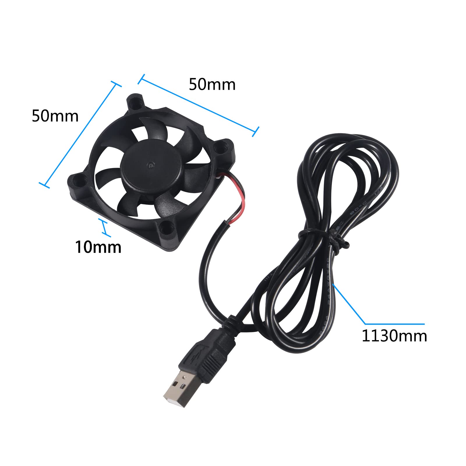 Aitiao 6Pcs 50Mm Usb Brushless Cooling Fan 50Mm X10Mm Dc 5V Quiet Cooling Fan 5010 Mini Computer Fan For Small Appliances Series