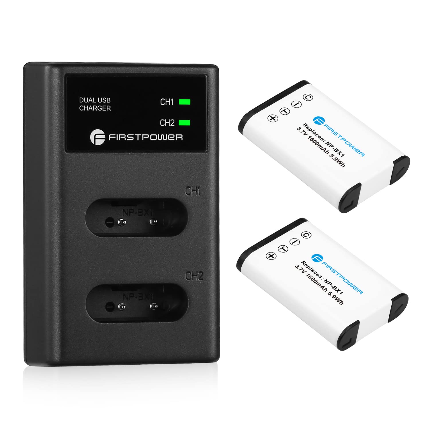 Firstpower Np Bx1 Battery 2 Pack And Dual Usb Charger For Sony Zv 1, Zv 1 Ii, Cyber Shot Dsc Rx100, Dsc Rx100 Ii, Rx100M Ii, Dsc