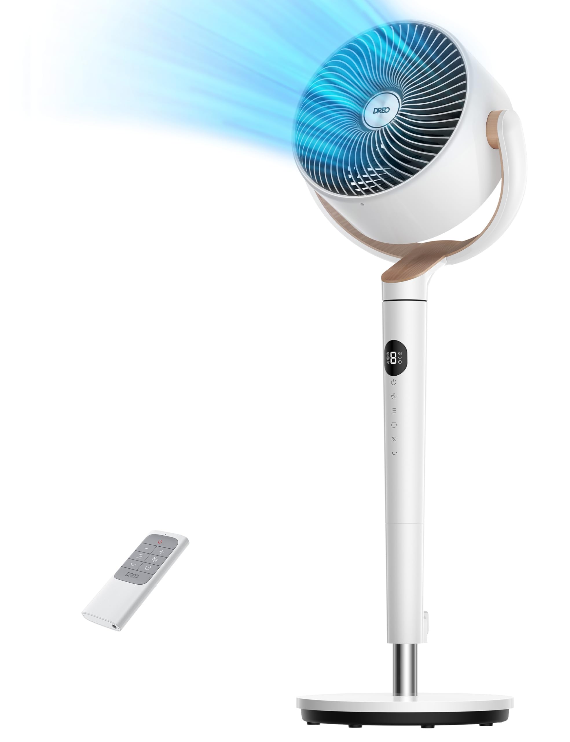 Dreo Fan For Bedroom, 120 Oscillating Standing Fan, Quiet Floor Fan With Dc Motor, Pedestal Fan For Room, 8 Speeds, 3 Modes, 20D