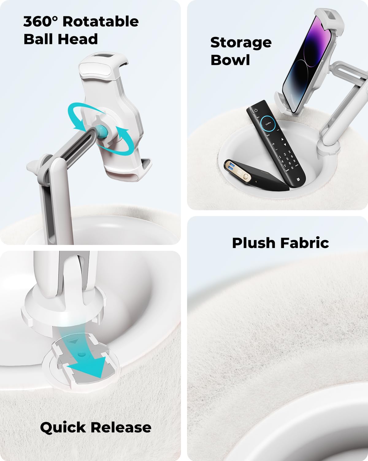 Viozon Tablet Stand Pillow, Compatible With 4.7'' 13'' Phone/Tablet, Ipad, Iphone, Samsung, Google, Kindle, 360Adjustable Phone