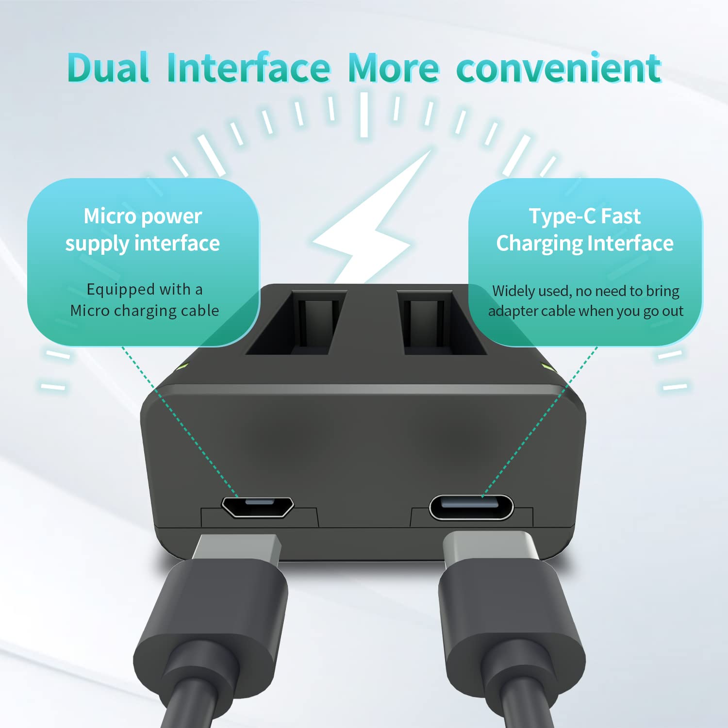 Lp Battery Charger Pack For Insta360 X3 2 Batteries & Fast Usb Dual Charger For Insta 360 One X3 Action Camera 2000Mah Rechargea