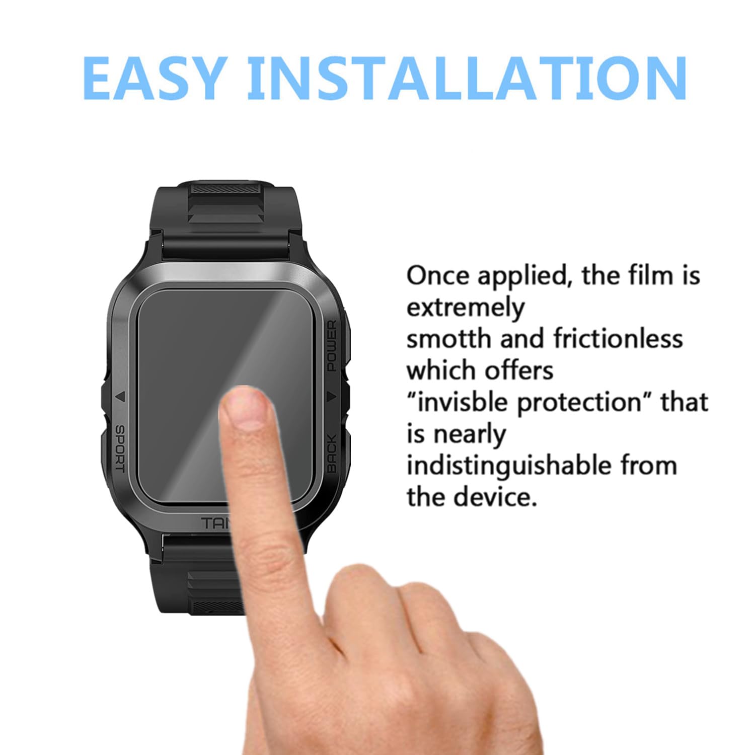 Aemus Compatible For Amaztim M2 Screen Protector (6 Pack) Full Coverage Pet Clear Film Compatible For Kospet M2 1.85'' Smart Wat