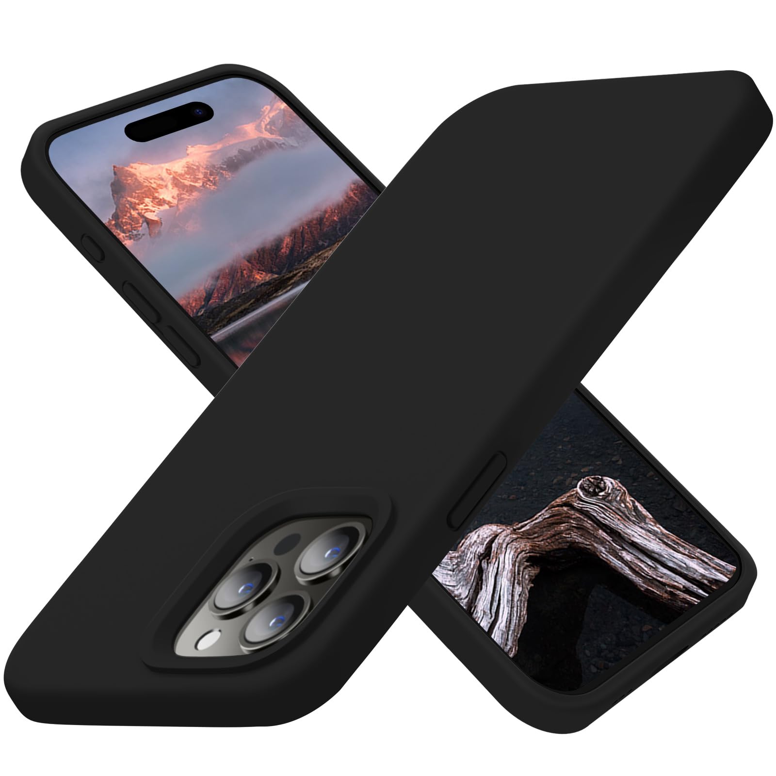 Cordking Designed for iPhone 15 Pro Case, Silicone Ultra Slim Shockproof Protective Phone Case with [Soft Anti-Scratch Microfibe