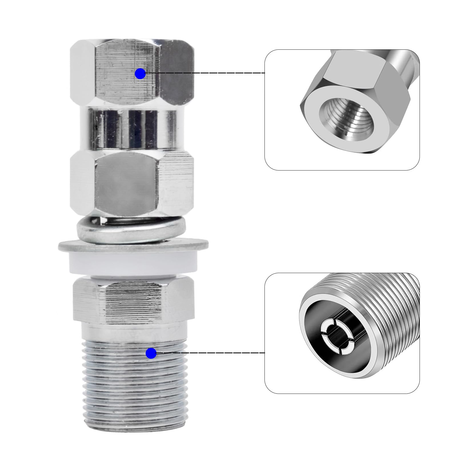 Hyshikra So239 To 3/8 X 24 Antenna Adapter, Heavy Duty Cb Antenna Stud Mount Adaptor With Uhf Female Connector For Mounting Cb A