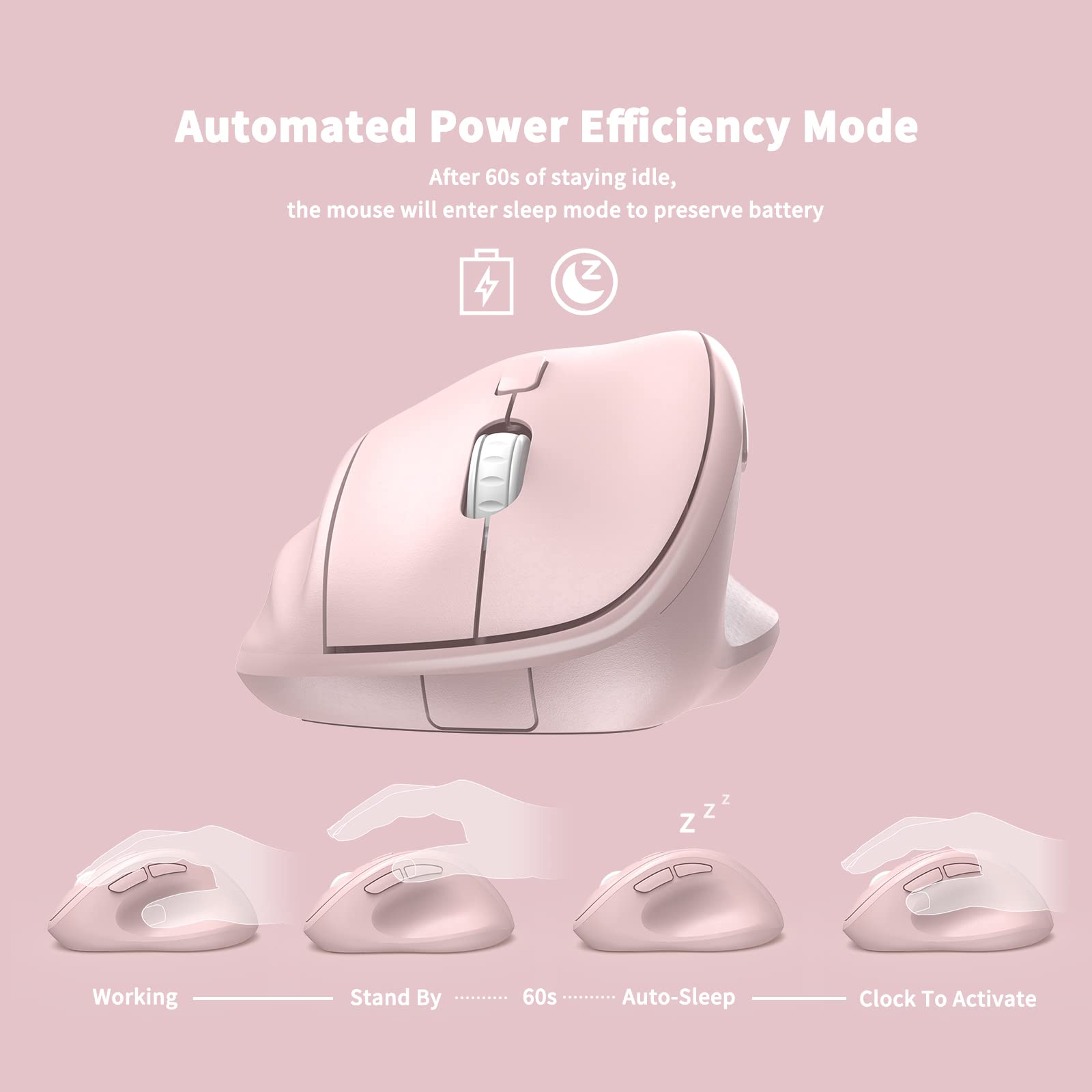 MICROPACK Digitally Yours Ergonomic Wireless Mouse, USB Wireless, Pink, Model MP-EU000, Ideal for PC, Laptop, and Desktop Use