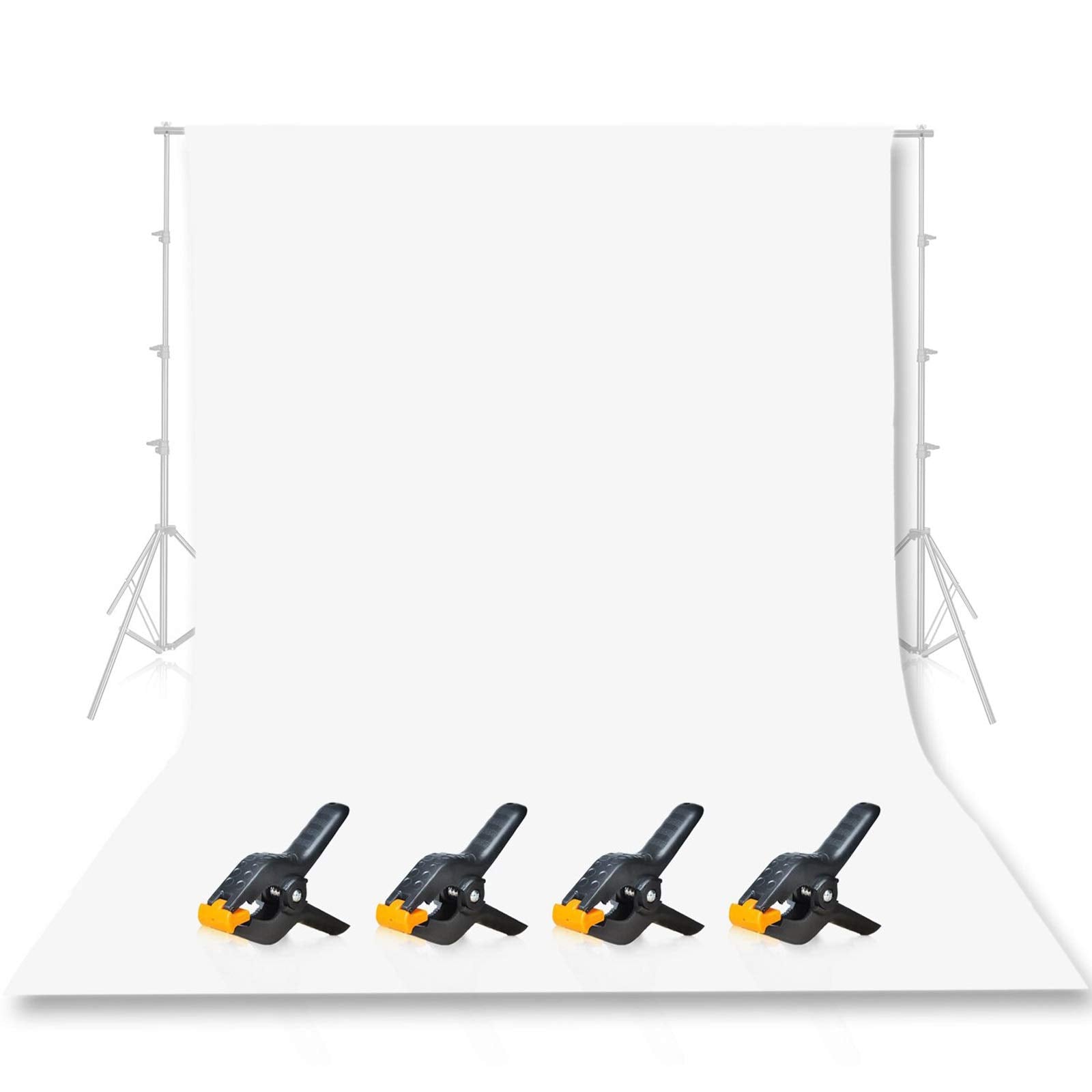 EMART 10x12 ft White Backdrop for Photography, Large Party Photo Background Curtain Drapes, Washable Polyester Fabric Back Drop 