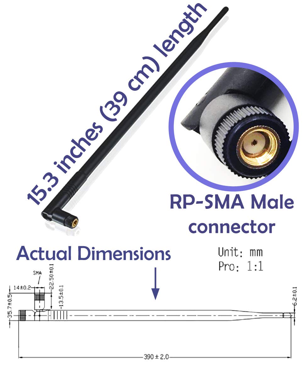 4 Pcs Of Universal 9Dbi Wi Fi 2.4/5Ghz Dual Band Rp Sma Male Antennas Extension For Ip Wireless Security Camera Router And Cctv Hd Wireless Camera System Video Antenna For Nvr Security Ip System