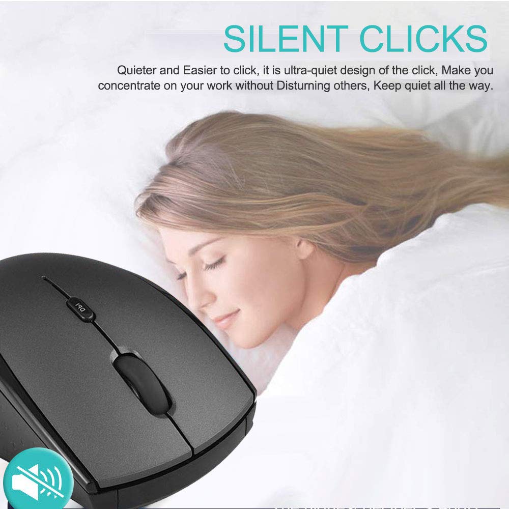 Huifen Type C Wireless Mouse, Usb C Gaming Wireless Mice 2.4G Silent Ergonomic With 3 Dpi Levels Compatible With Samsung Chromebook, Google Pixelbook, Dell, Hp Omen, More Device (Black)