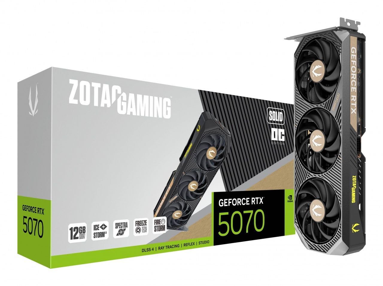 ZOTAC Gaming GEFORCE 5070 Solid OC 12GB 192BITS GDDR7 GPU - ZT-B50700J-10P