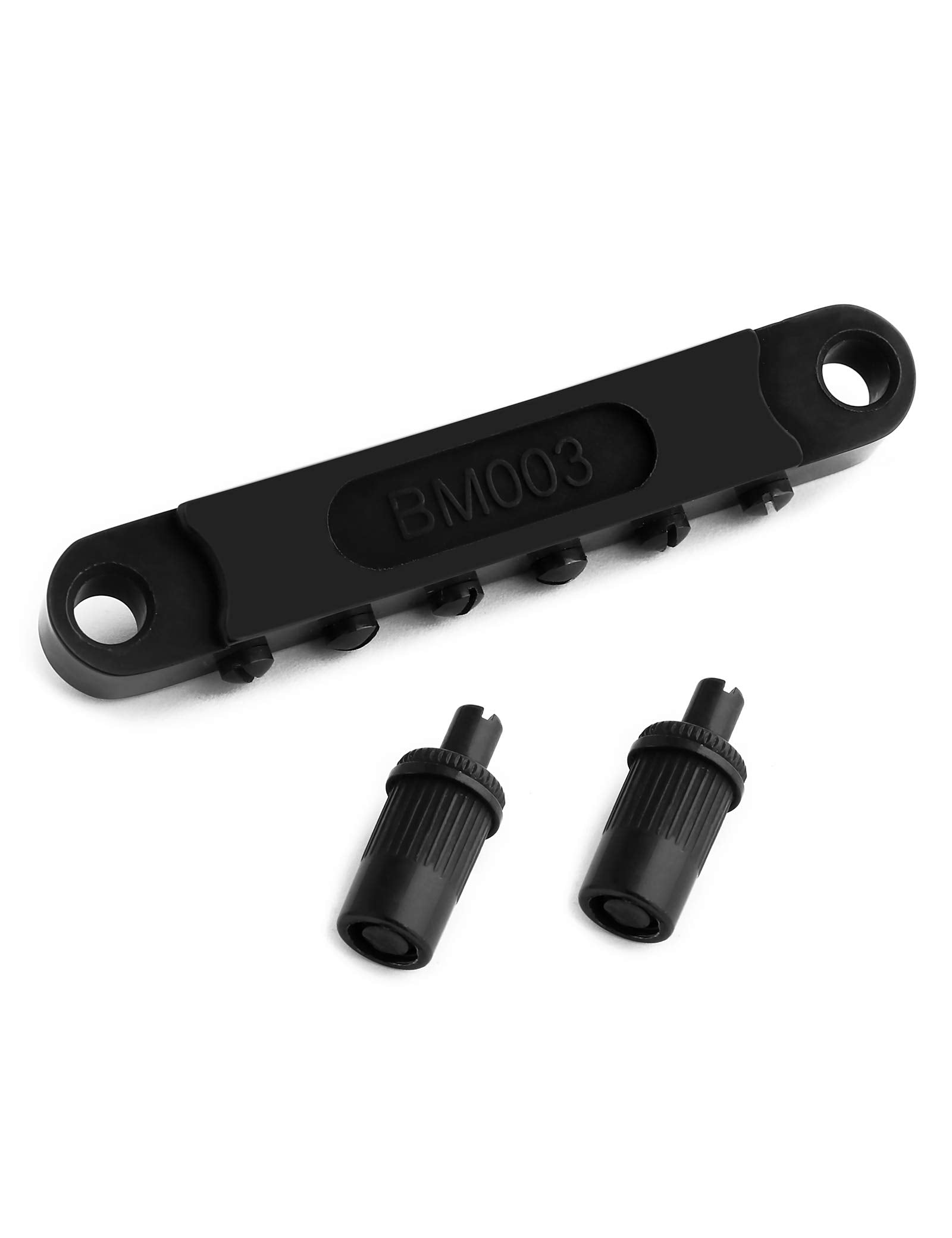 Holmer Tune O Matic Style Guitar Bridge Roller Saddles 6 String Black Plated Compatible With Lp Les Paul Sg Style Electric Guita