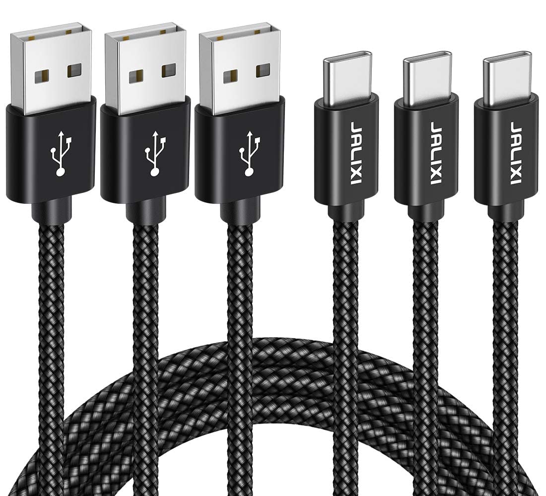 Jalixi Usb C Cable [3.3Ft 3 Pack], 3A Fast Charging Usb A To Type C Charger Cord Braided Compatible With Samsung Galaxy S22 S21 S20 Ultra 5G S10 S9 A10E A12 A21 A70 A71 A72 Note 20 10 9 8, Pixel 6 6A