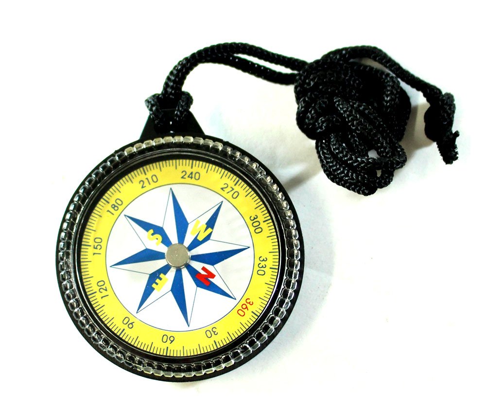 Adroit (2 Pack) Easy To Read Compass | 2'' (5.1 Cm) Diameter | Nostalgic Design | Long Lanyard | Great For Hiking, Camping, Outd