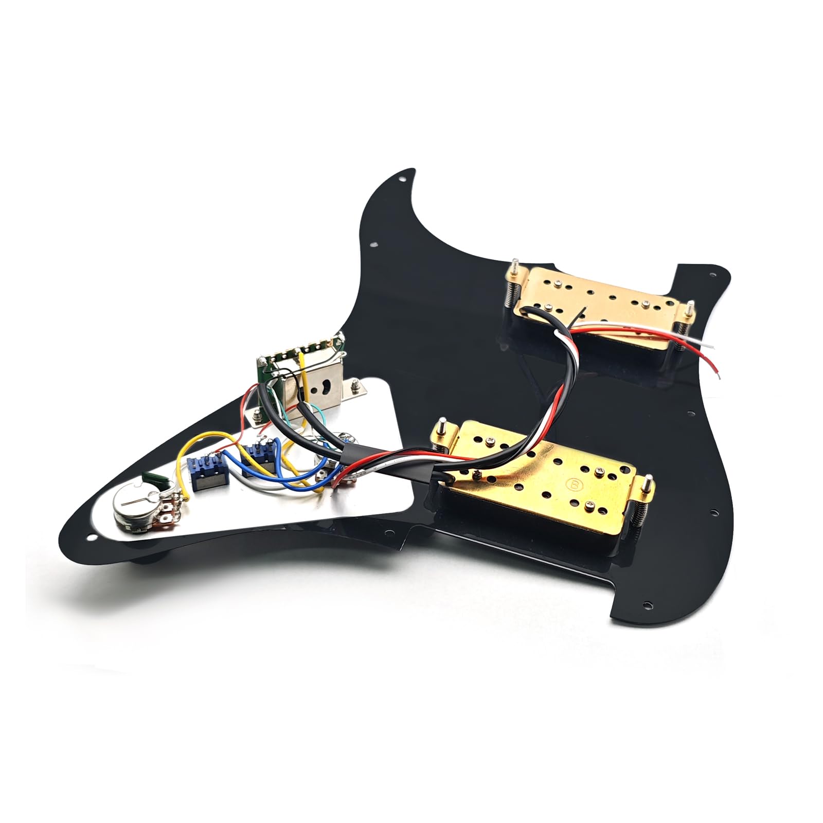 Maxcheer 11-Hole 3-Ply Hh Prewired Loaded Pickguard,Two Humbucker Coil Spliting Pickguard Hh Guitar Pickguard Electric Guitar Pi