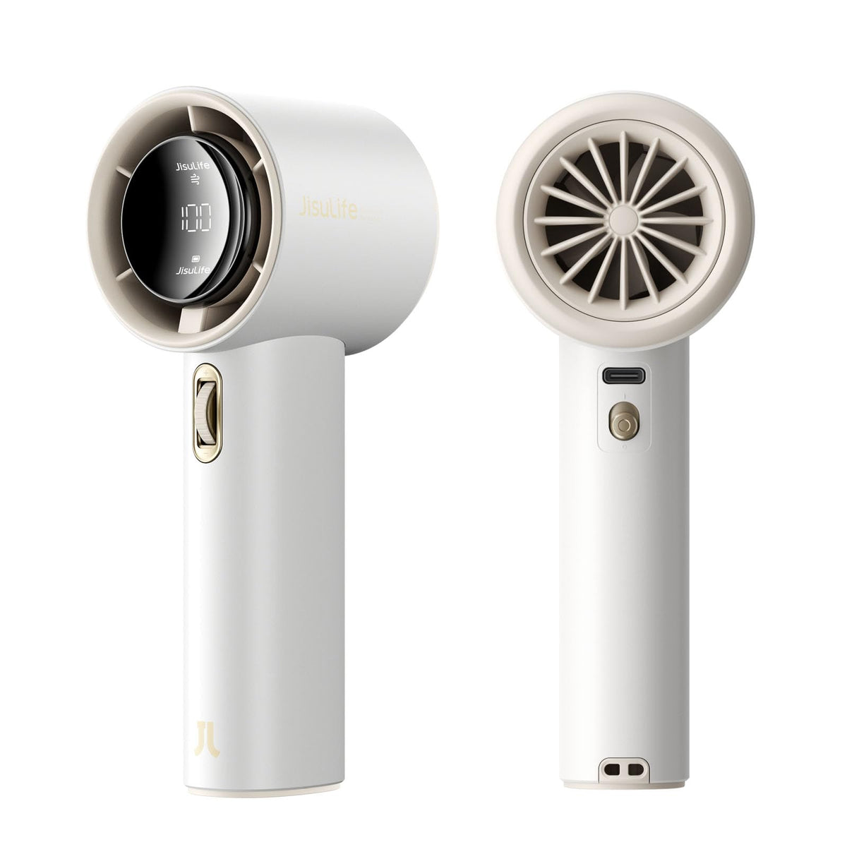Jisulife Portable Handheld Fan,Speed(1 100) Adjustable Turbo Mini Fan,3600Mah Battery Rechargeable Personal Fan,Digital Display,
