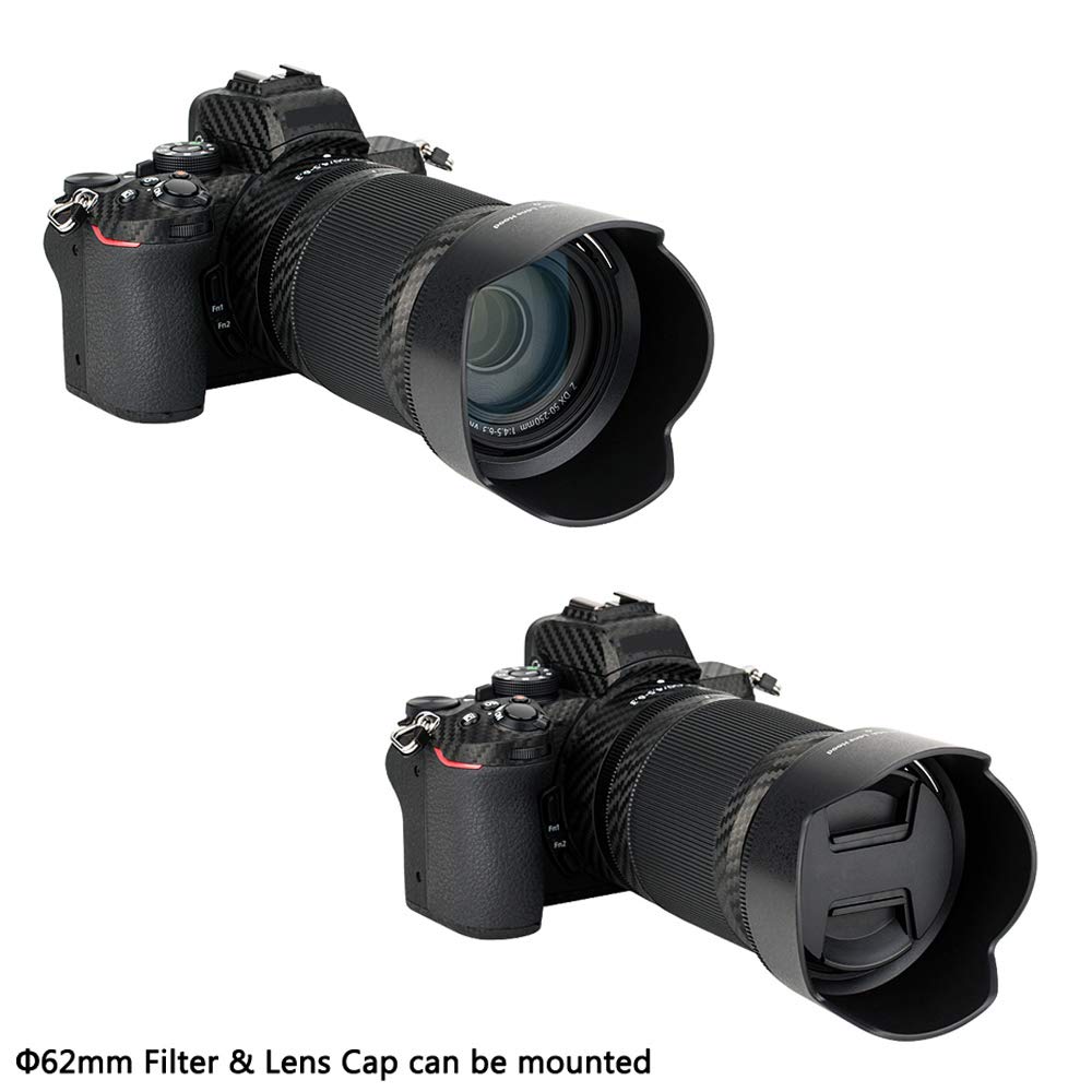 Reversible Lens Hood Shade For Nikon Nikkor Z Dx 50 250Mm F/4.5 6.3 Vr Lens And Nikkor Z 50Mm F/1.8 S Lens Replaces Hb 90A Hb 90